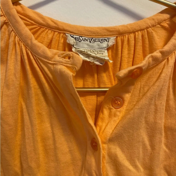 Vintage Yves Saint Laurent Orange Shirt Tunic - Picture 8 of 9